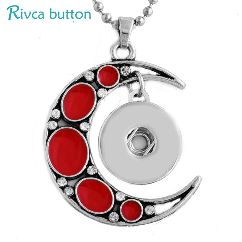 

Rivca Snap button Pendants Necklaces Jewelry Fit DIY 18mm Snap Button Vintage Choker Necklaces women Gifts collier Femme P01516