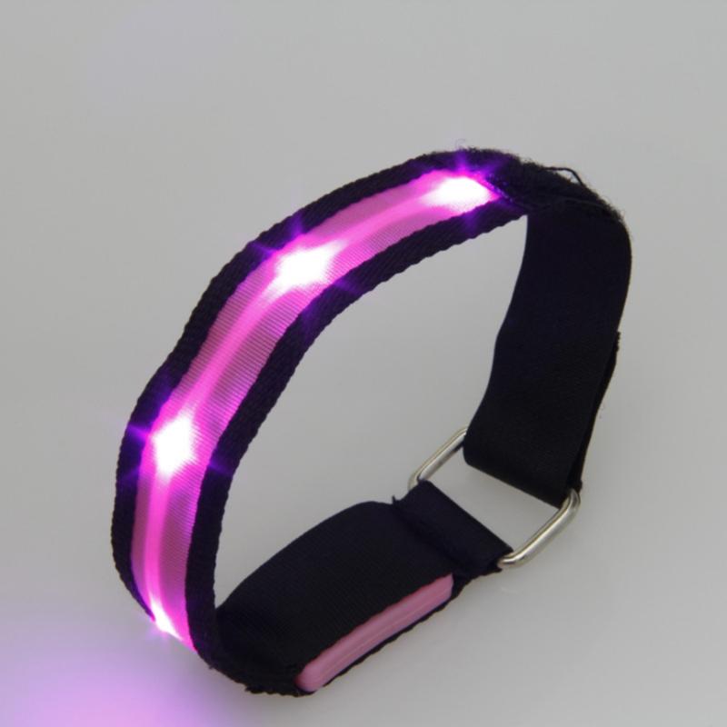 

6 Pcs 32x2.5cm 6 Colors LED Sports Arm Band Illuminated Armband for Running Jogging Dog Walking Mountaineering, As shown