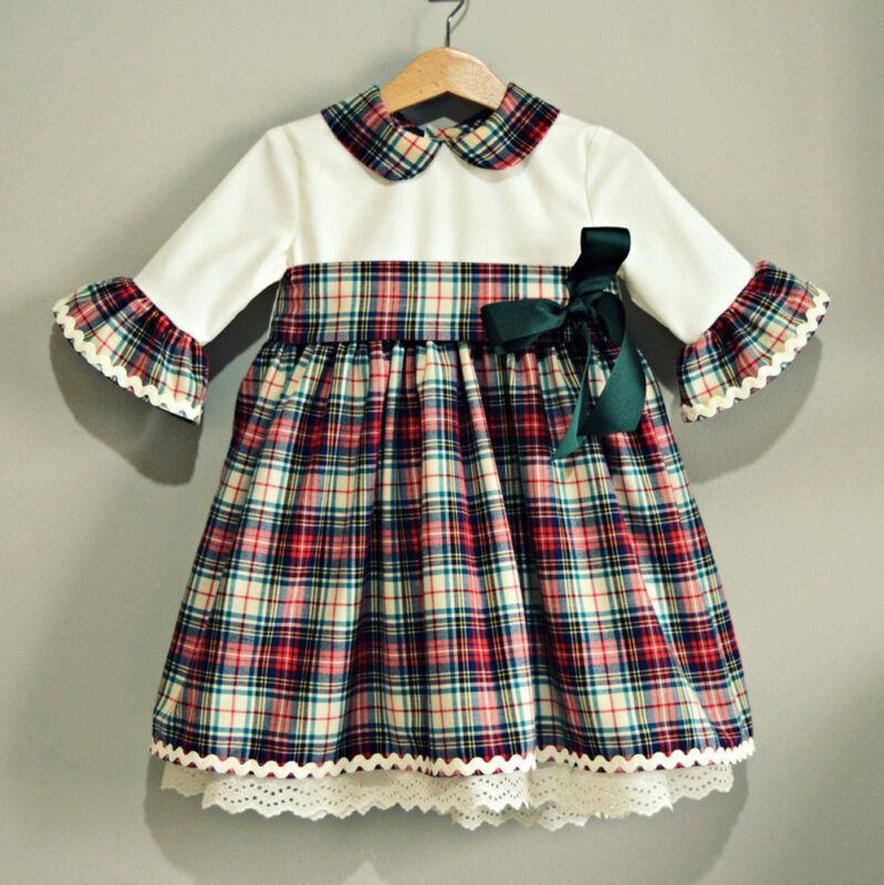 

PUDCOCO Girls Plaid Flower Princess Dress Kids Baby Party Pageant Lace Tutu Dress Sundress 6-36M, As pic