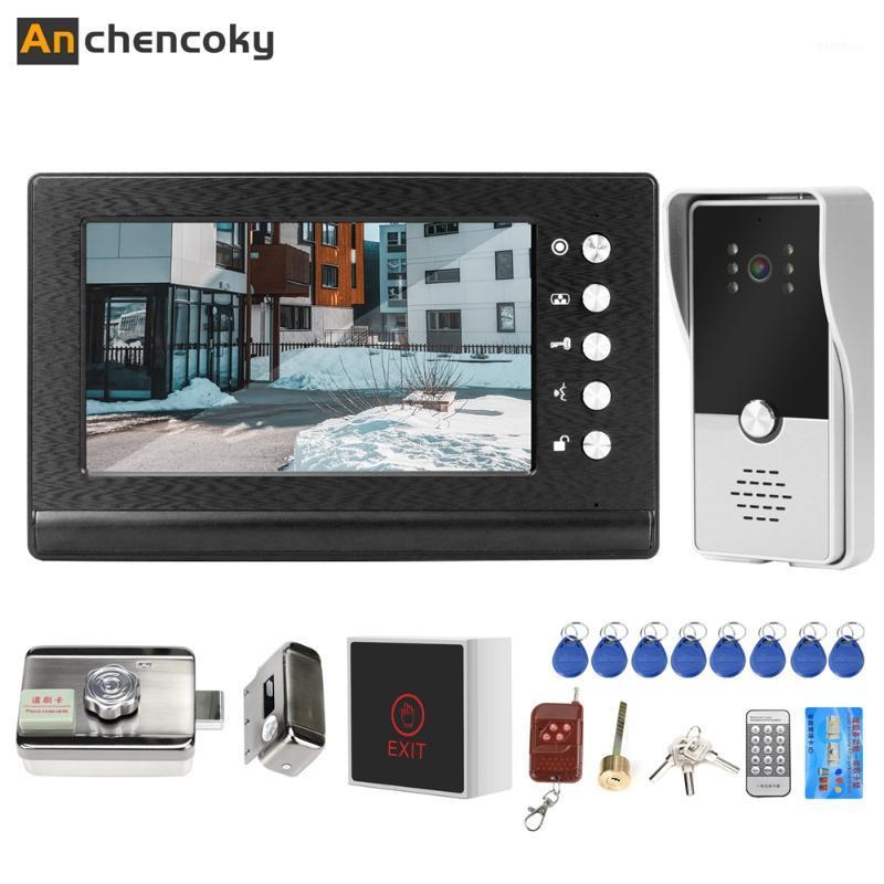 

Anchencoky Wired Video Intercom with Lock IR NightVision Video Doorbell Access Control System Electric Lock for Door Phone1