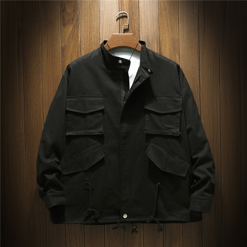 

2021 New Autumn Coats Men Monthly Black Safari-style M-5xl Full Cargo Jacket 4STN