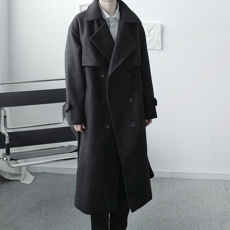 

Autumn 2021 Male Thin New Winter Double Breasted Sleeve Long Coat Wear DOL2, Apricot