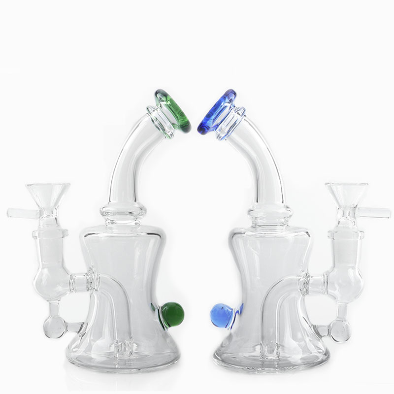 

New 6Inch Glass Water Bongs With 14mm Glass Bowl Heady Beaker Bong Glass Water Pipes Dab Oil Rigs Recycler Bong For Smoking