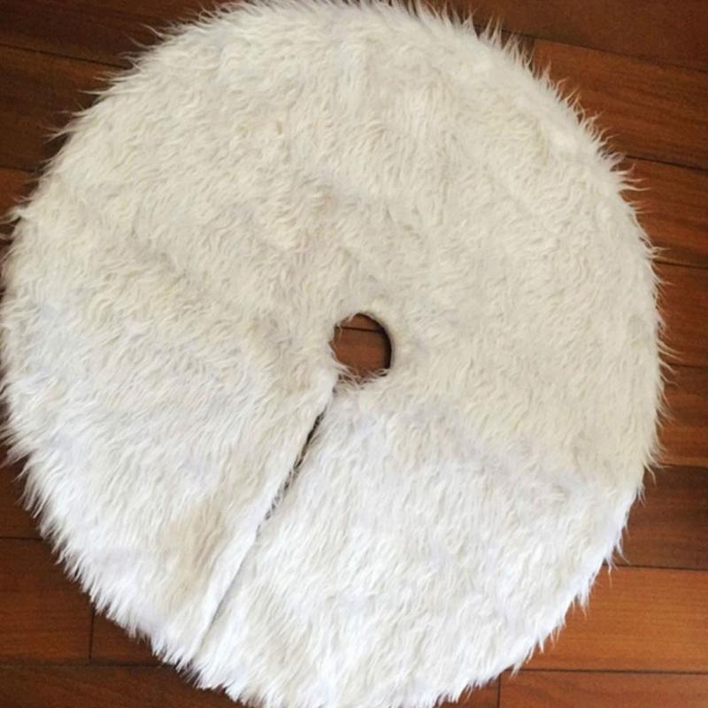 

78cm 90cm Christmas Tree Skirt Plush White Long Plush Christmas Tree Deco Mat Home Decor
