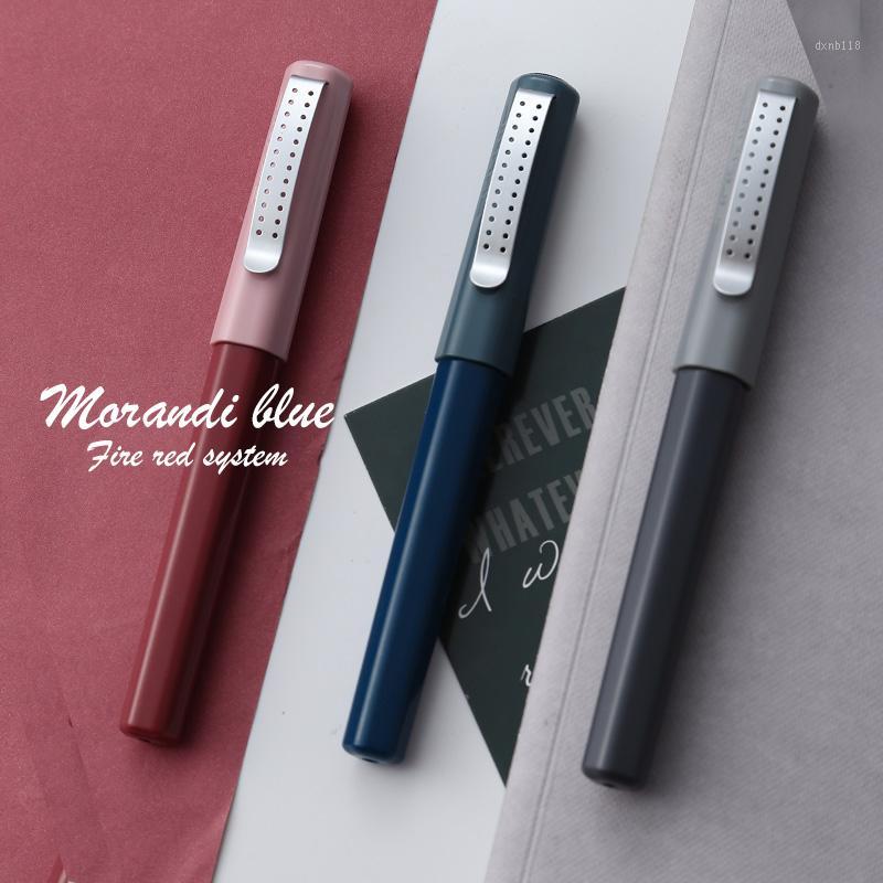 

Jinhao Morandi Blue Fountain Pen Vintage Color 0.38mm EF Tip Fine Writing Ink Pens Office Business School Calligraphy Gift A61261, Red