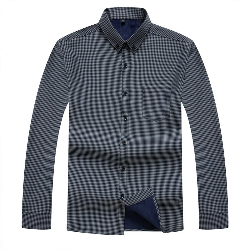 

Plus size 10XL 8XL 6X 2020 Fashion Men's Slim Shirts Autumn And Winter Thickening Warm solid 5 Colors Male Social Shirt Clothing