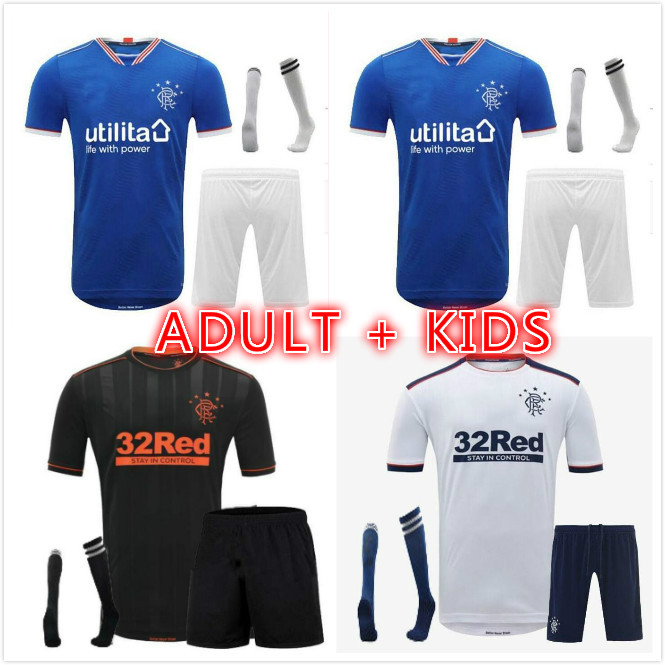 

adult kids kit 20 21 Glasgow Rangers fc GERRARD Soccer Jerseys 2020 2021 Glasgow Rangers DEFOE DAUIS youth Home Away 3rd Football, Black;yellow