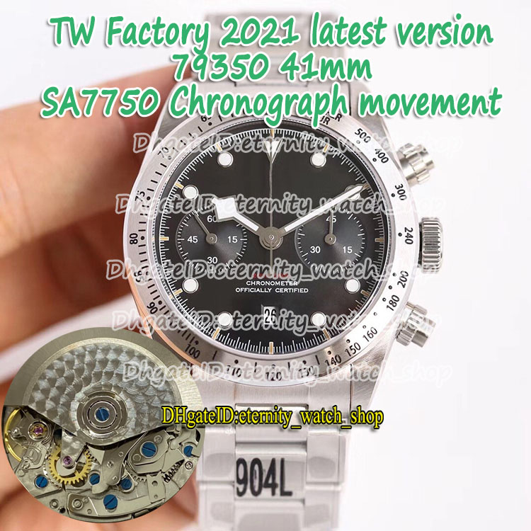 

eternity 2021 TWF Latest version 316L Steel Case Steel Bracelet ETA SA7750 Chronograph Automatic White Dial 79350 Mens Watch Sport Watches, Box