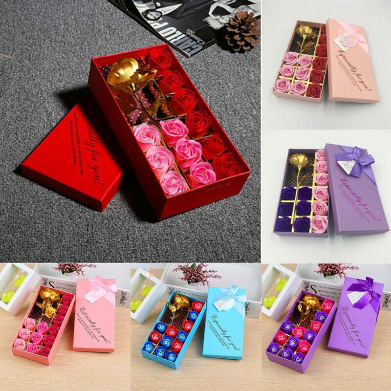 

12pcs Rose Bath Soap Flower Petal With Gift Box For Wedding Party Girls Gift Wedding Gifts Boxes Valentine's Day Box