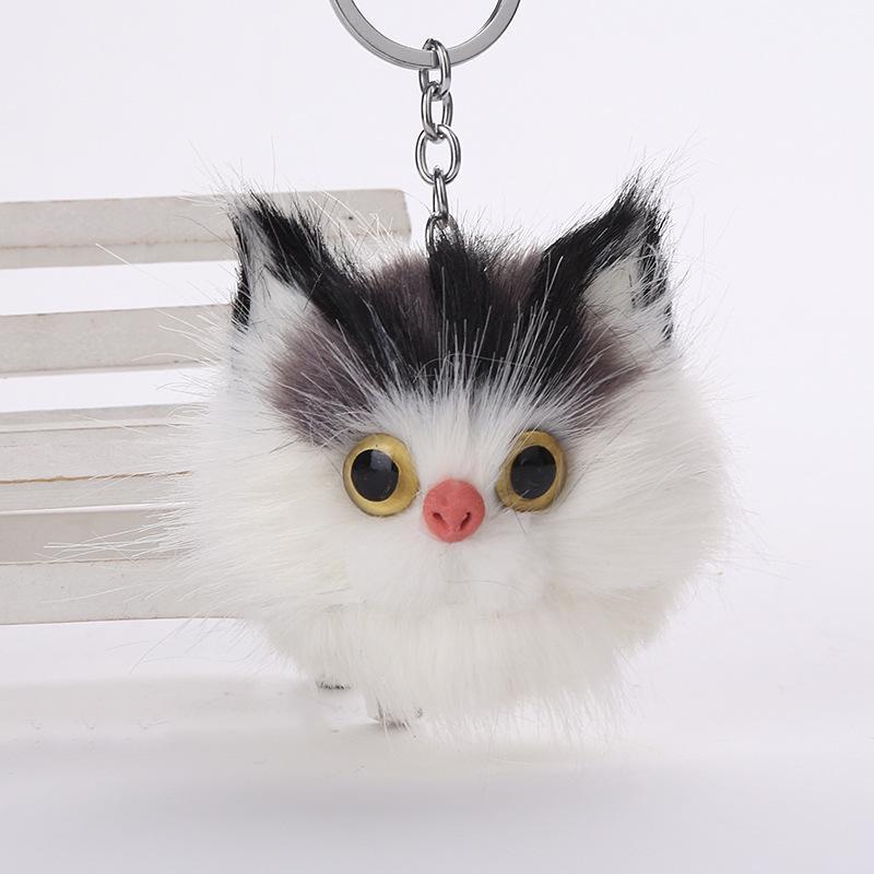 

Keychains Fooderwerk Jewelry 5 Colors Imitation Fur Cute Cat Ball Pom Key Ring For Women Pendant Lady Bag Keychain1