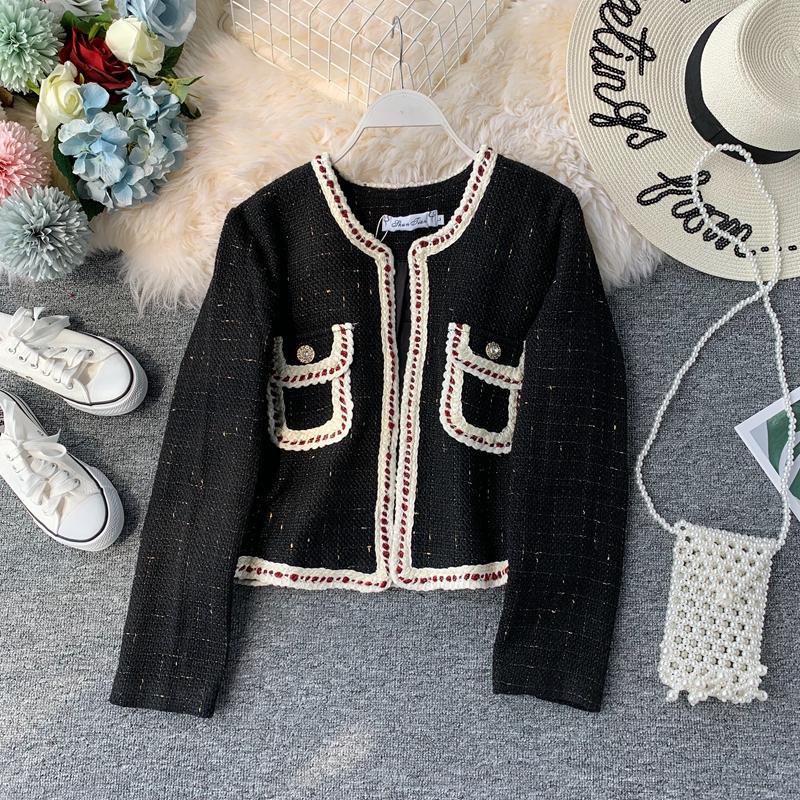 

Black Jacket Women Female Korean Long Sleeve Cardigan Coat Jeans Short Office Slim Fashion Windbreaker Jacket Coats