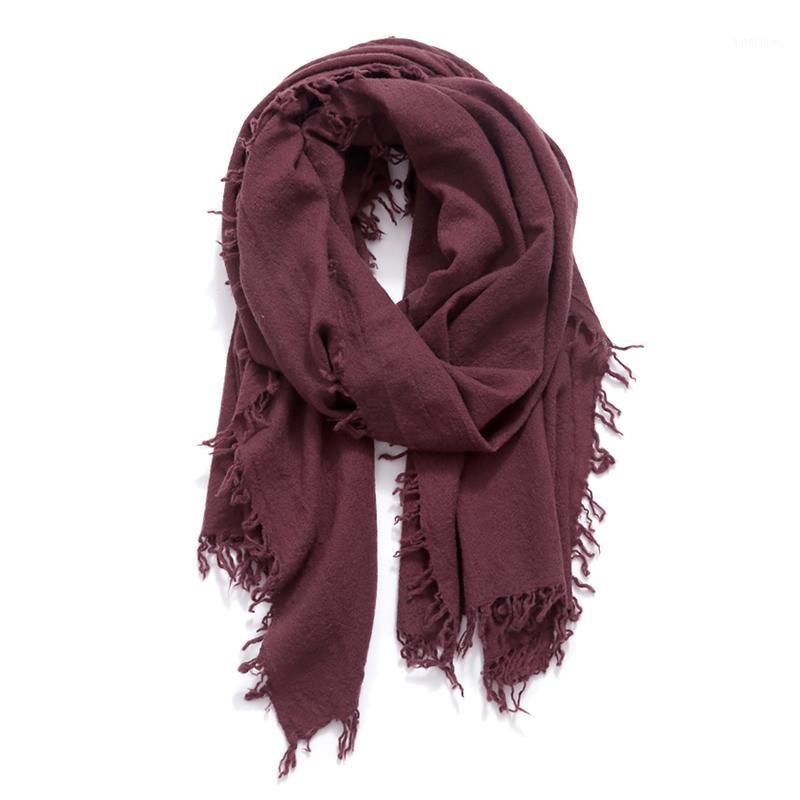 

light beige pure wool scarf with tassel for women autumn and winter with thin woolen edge and nude regtangular shawl for lady1