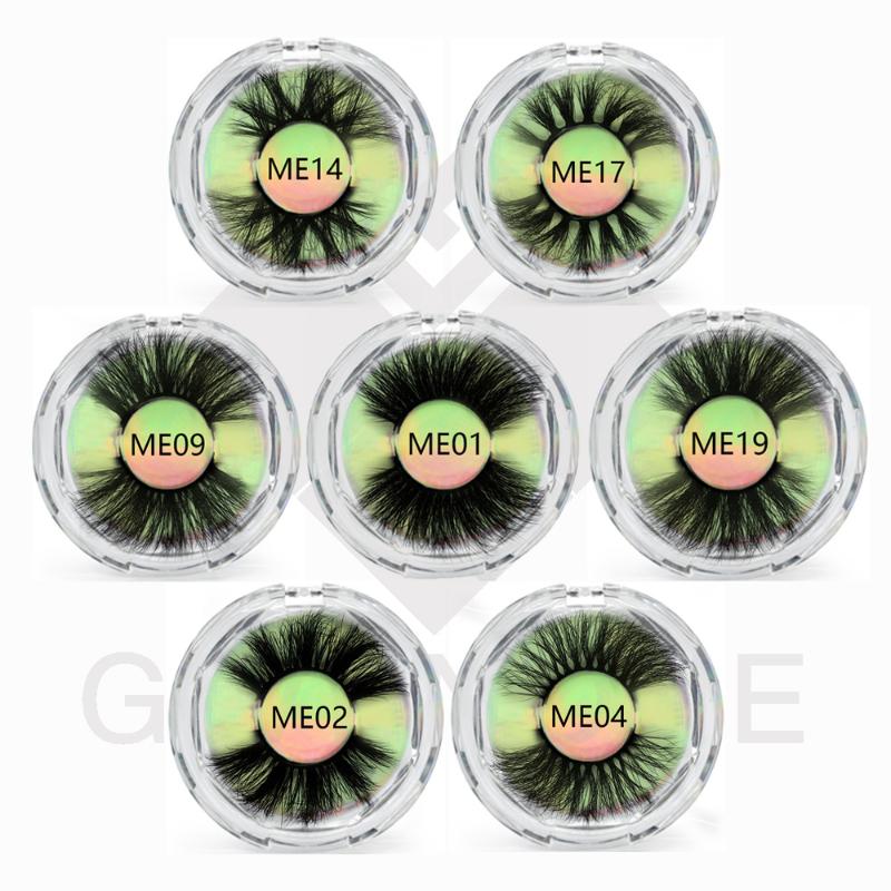 

25mm Mink Lashes With Glitter Bottom Card Clear Crystal Eyelash Packing Fluffy Eyelashes Soft Long Cosplay Strip Mink False Lash