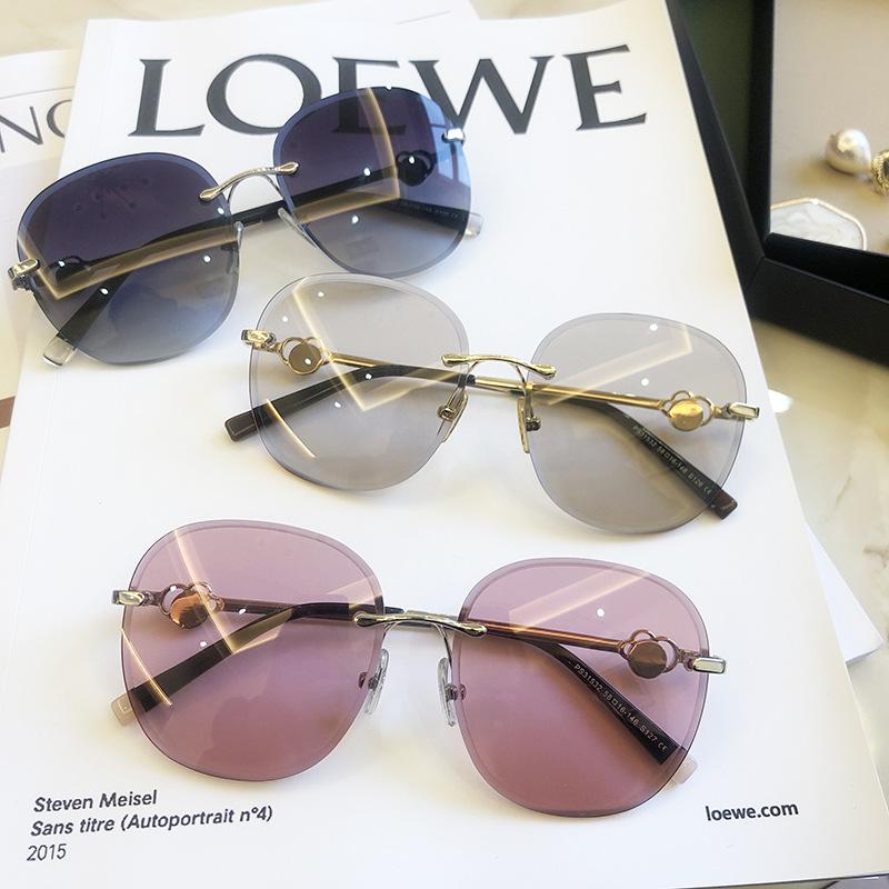 

MS New Women Polarized Sunglasses Rimless UV400 Brand Designer High Quality Gradient Sun Glasses Female oculos With Box