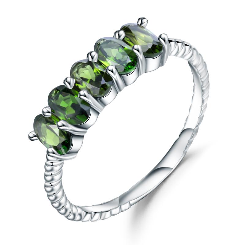 

GEM'S BALLET 1.30Ct Natural Chrome Diopside Gemstone Rings Genuine 925 Sterling Silver Vintage Ring For Women Gift Fine Jewelry