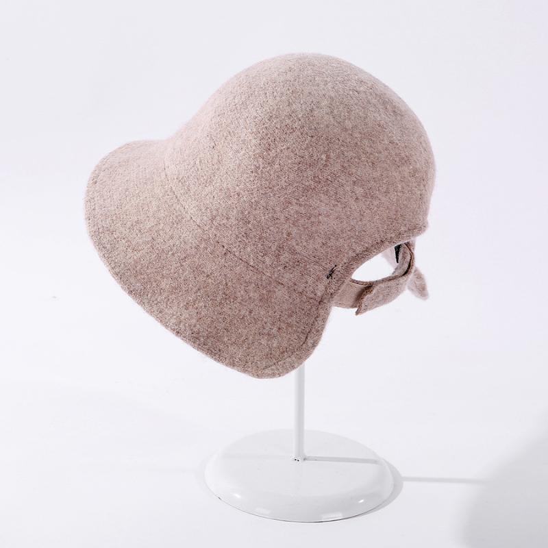 

New autumn and winter wool fisherman hat in solid color after split warm basin hat temperament versatile casual knit, Black