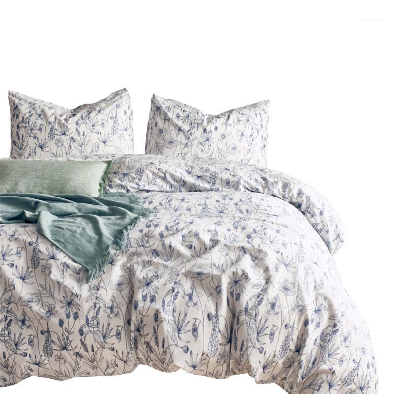 

New Leaf Printed 100% Cotton Bedlinen Women Comforter Cover Duvet Cover Pillowcases  Queen King for Adults1, As pic