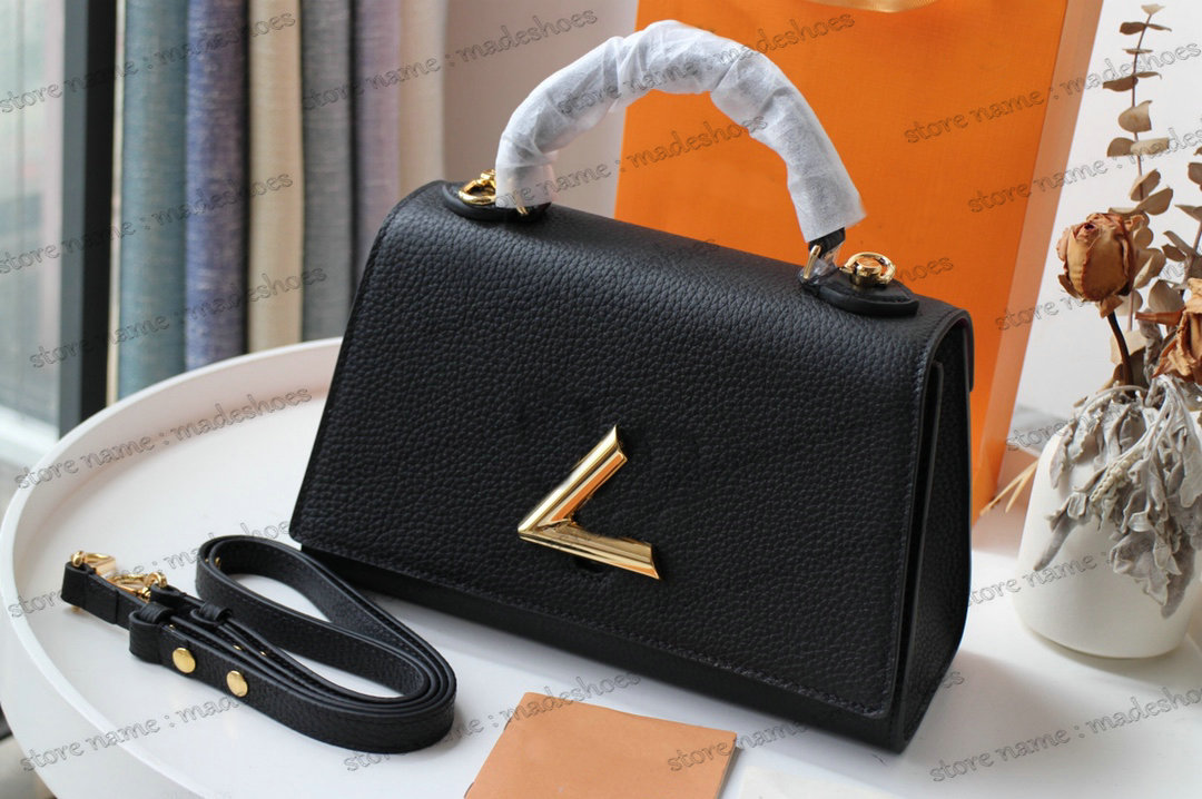 

Twist One Handle PM M57093 Twist-lock Shoulder Bag Taurillon Leather Elegant Top Handle Bags Luxurys Deisgner Pad Handbag Womens Designers CrossBody Flap