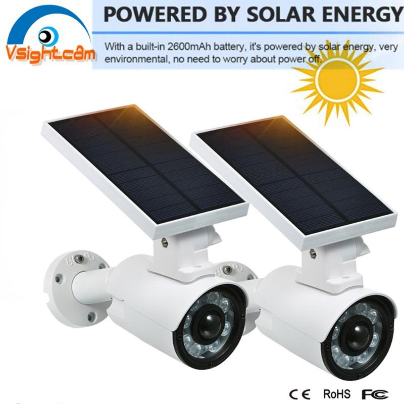 

Vsightcam Outdoor Solar Power CCTV HD Simulation Camera Home Security Surveillance Dummy Fake Camera With Battery Flashing Leds