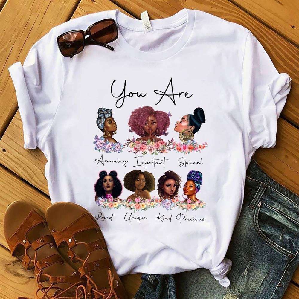 

god says you are queen print black girl magic t shirt graphic tees shirt femme black lives matter tshirt dope melanin t, 0816172