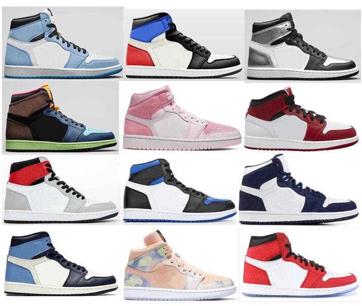 

New 1 High University Blue Silver Toe Top 3 2.0 Bio Hack Twist Mid Chicago Basketball Shoes Men 1s Chicago Crystal Pherspective Sneakers, Mid lightbulb