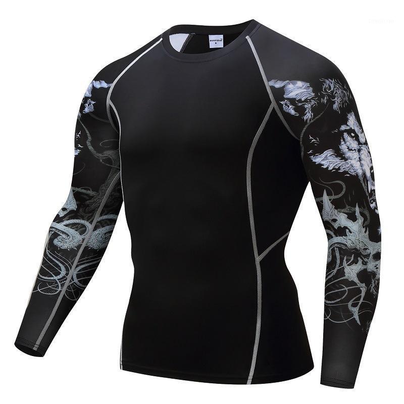 

Men Gym 3D Print T-Shirt Men' Gym Running Shirt Compression Tights Breathable Long Sleeve Sports Rashguard Jersey Free Shipping1