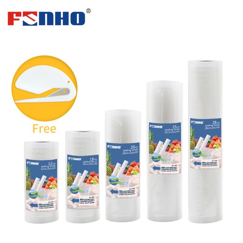 

FUNHO Packaging Vacuum Bags Foodsaver Seal Packer 12+15+20+25+28 * 500cm 5 Rolls/Lot Keep Fresh for Kitchen