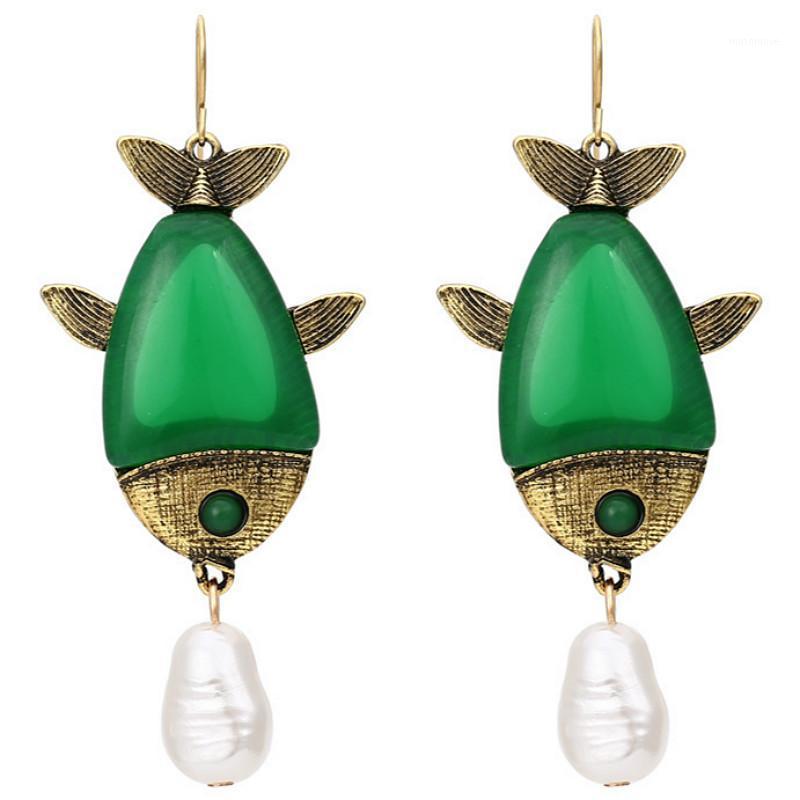 

Vintage Personality Fish-shaped Earrings for Woman Party Casual 2020 New Fashion Sweet Simulated Pearl Earrings1