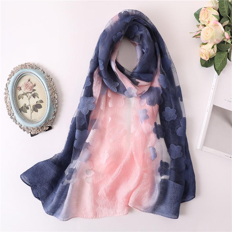 

2020 spring summer scarf silk scarves for women shawls and wraps lady bandana foulard floral beach stoles hijabs