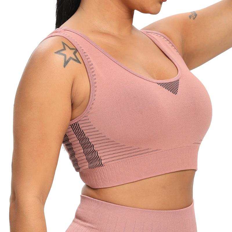 

Women Sport Bra High Impact Sexy Yoga Bras For Women Breathable Anti Sweat Seamless Bra Push Up Crop Top Underwear Female, Pink