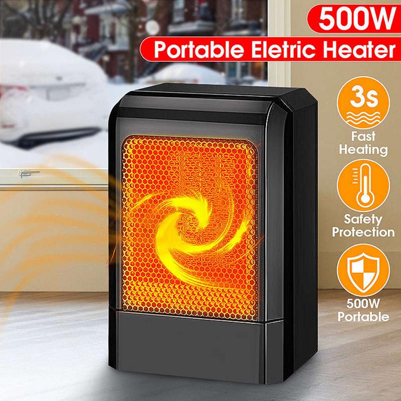 

500W Electric Heater MINI Portable Electric Heater PTC Ceramic Fast Handy Office Desktop Convector Warmer