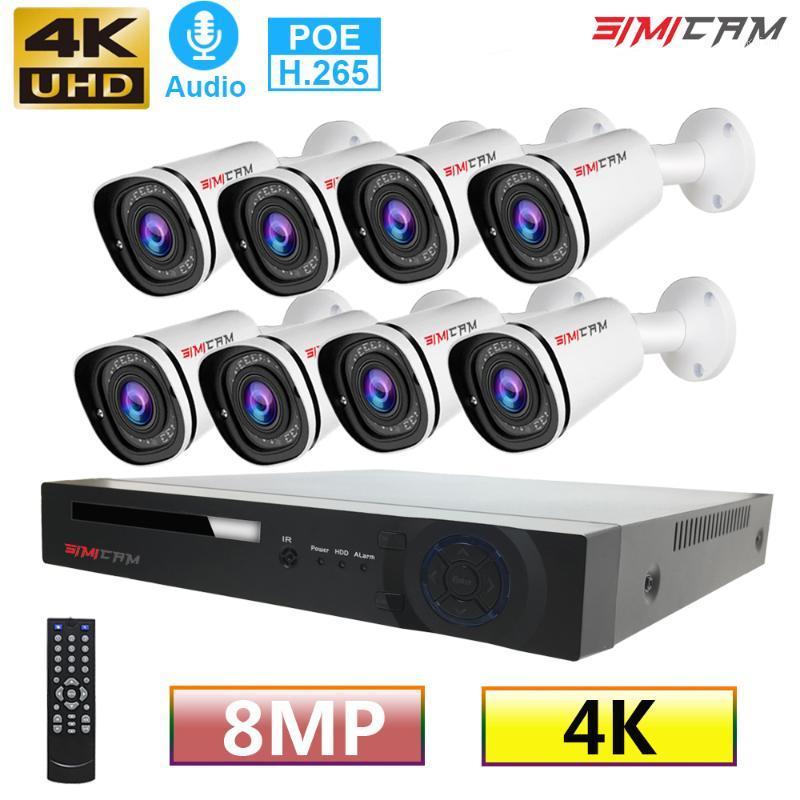 

8CH 4K Ultra HD POE Video Surveillance System Network IP Cameras CCTV Kit 8MP H.265 NVR With 8X8MP Weatherproof Security System1