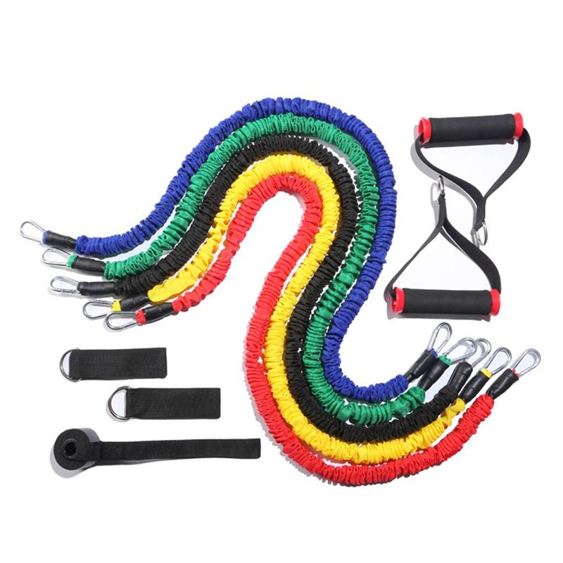 

Hot 11 Piece Set Fitness Resistance Bands Pulling Rope Workout Equipment Home Anti-Break Fitness Elastic Band for Sports