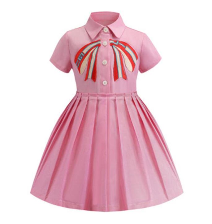 

Baby Girl Designer Clothing Dress Summer Girls Sleeveless Dress Cotton Baby Kids Big Plaid Bow Dress Multi Colors