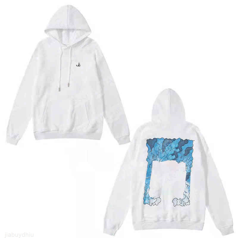 

Designer Luxury Off Classic Arrowhead Katoen Ff Hip Hop Hoodie Couples of Black White Print Men and Women Casual Zipper Hooded
