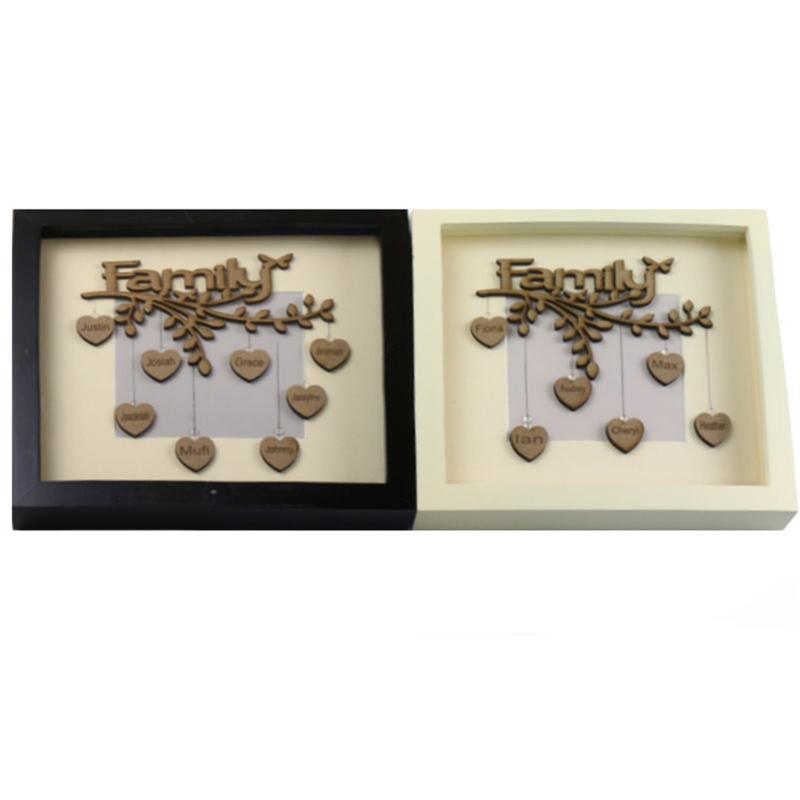 

Nordic Wooden Photo Frame Decoration Family Tree DIY Name Souvenirs Personalized 4XFA