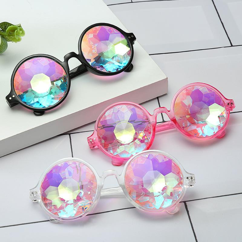 

Sunglasses 1Pair Round Women Rave Festival Men Holographic Glasses Colorful Celebrity Party Eyewear