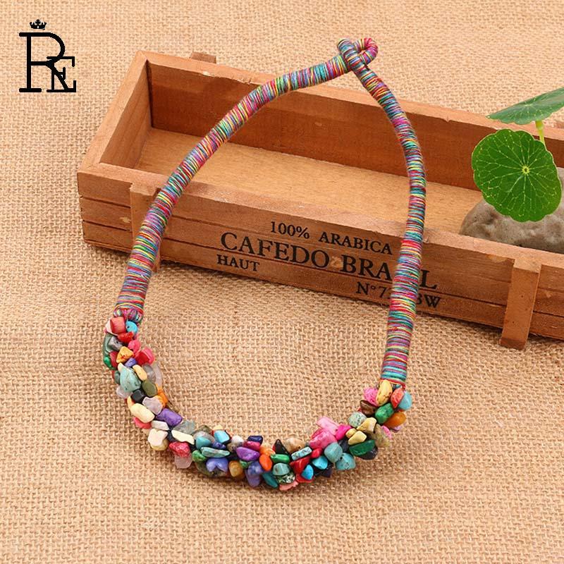 

Pendant Necklaces 2021 Statement Alloy Antique Handmade Colorful Stone Big Fashion Women Jewelry National Style Girlfriend