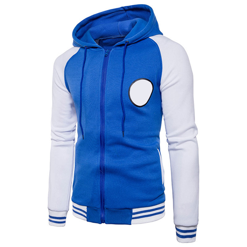 

Trend New Japanese Anime Varsity Hooded Jacket Casual Zipper Hoodie Coat Sweatshirt Jacket For DBZ, Orange blue