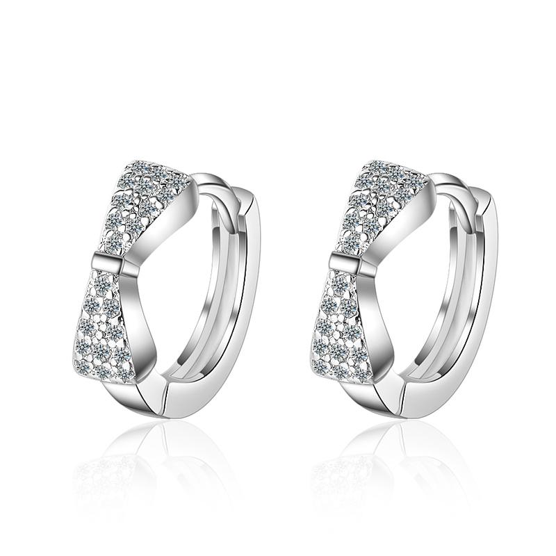 

Everoyal Charm Crystal Rose Gold Bowkbot Earrings For Women Jewelry Trendy 925 Sterling Silver Earrings Female Valentine's Day