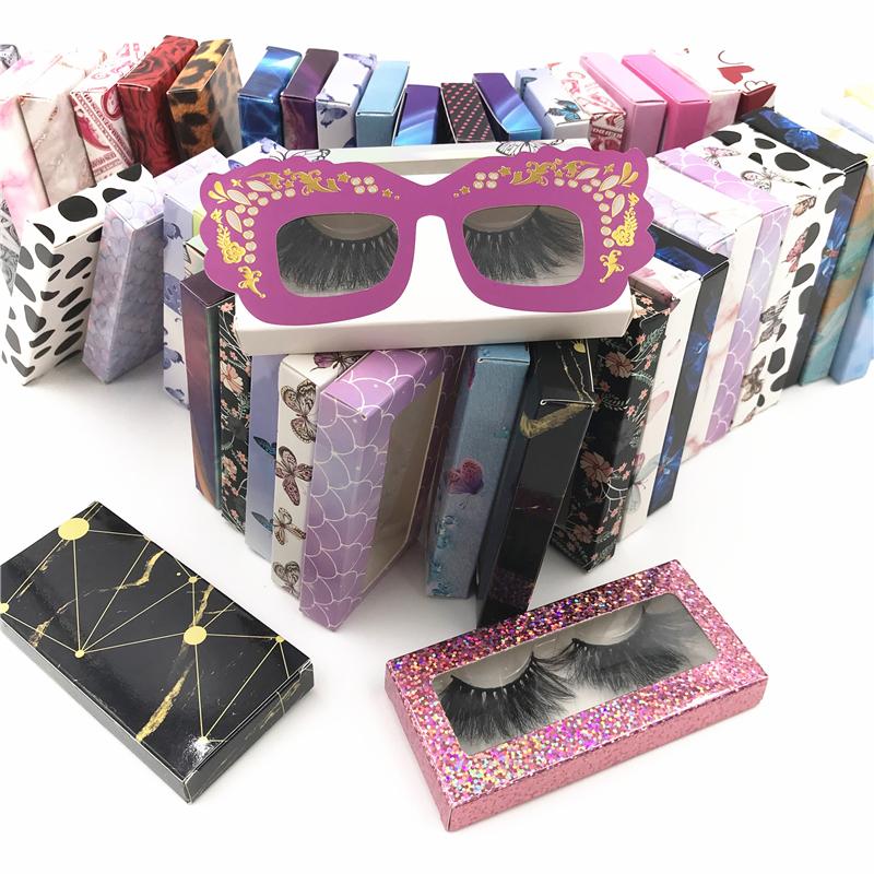 

25mm 3D Mink Lashes Rectangle Cardboard paper Boxes False Eyelashes Packaging Box Empty Eyelash Packaging Boxes