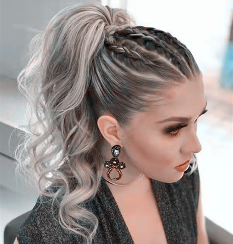 

Pretty Gray Salt and pepper silver grey HUMAN ponytail hair extension Long sleek grey human hair pony tail drawstring wraps 100g 120g 140g