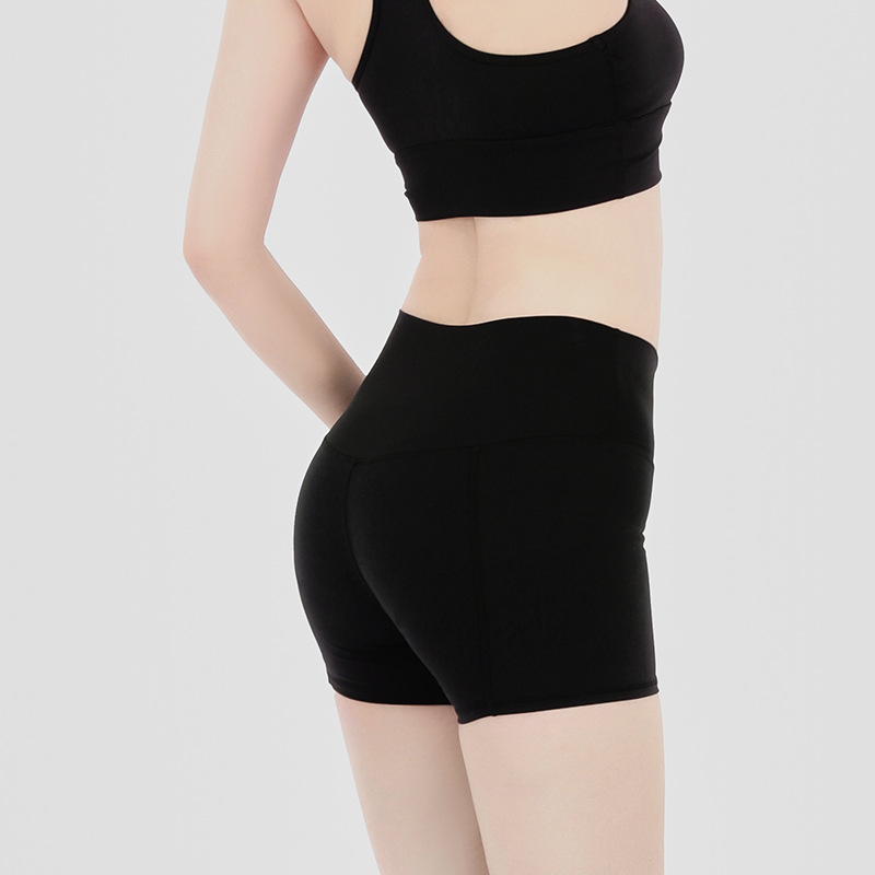 

waist fitness high workout sexy shorts women nakedfeel squat proof yoga running gym workout compression exercise shorts lu 7S, Black