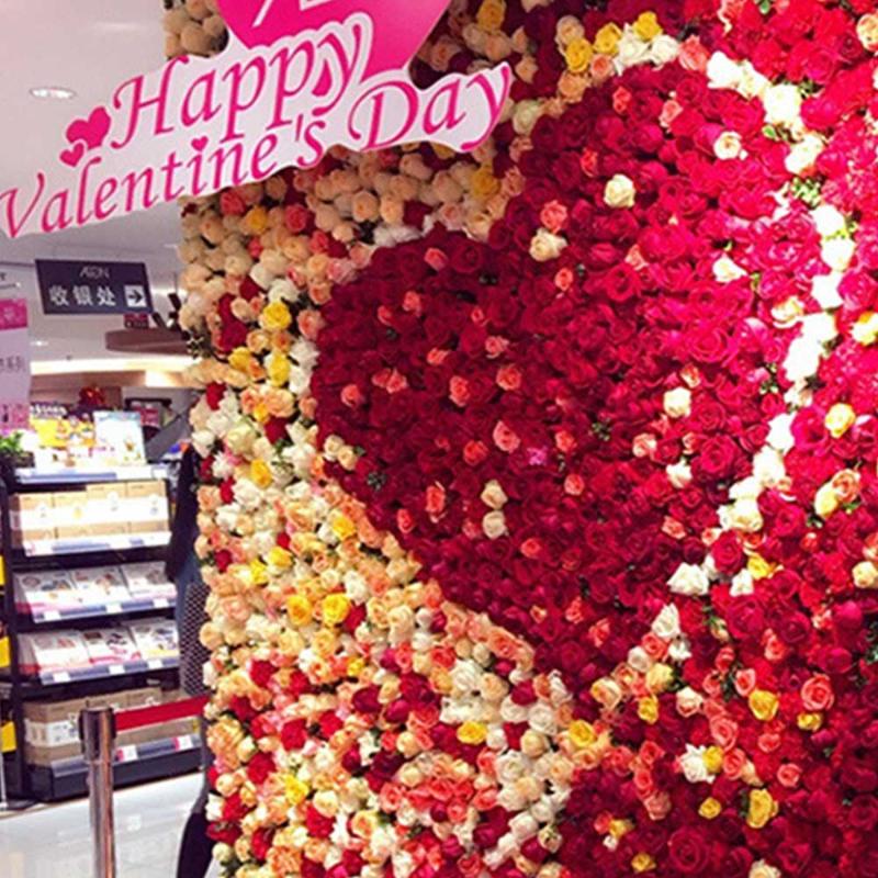 

Silk Rose Flower Grass Wall Champagne Artificial Flower Wedding Decoration Wall Romantic Wedding Backdrop Decor 60*40cm, A5