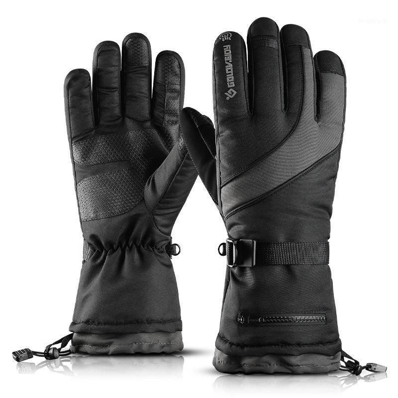 

Skiing Gloves Winter Thermal Touchscreen Waterproof Warm Snowboard Gloves Men Women Motorcycle Outdoor Sports Accessories1, Gray 3