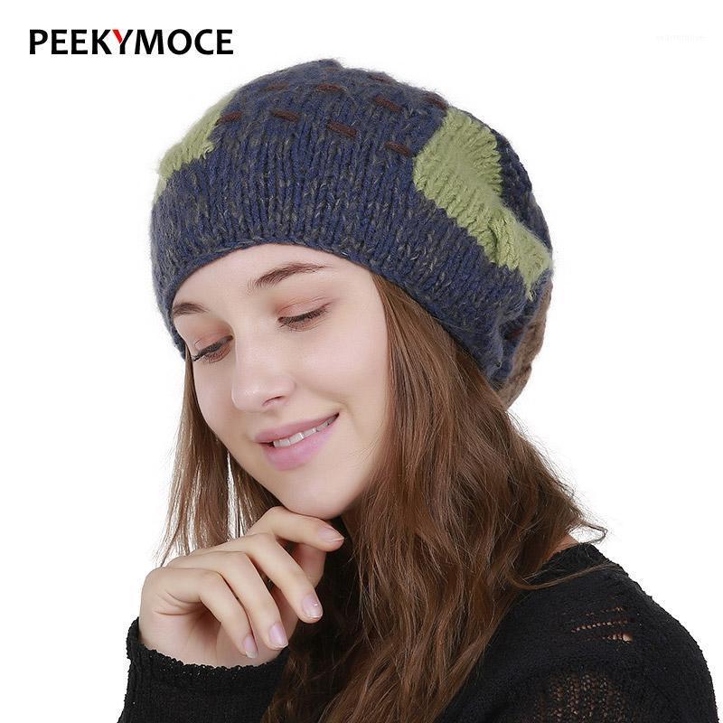 

Peekymoce Fashion Knitted Hats Berets Female Caps Women Hats Casual Pom Pom Hat Beret Women Girls Winter Hat1, Khaki