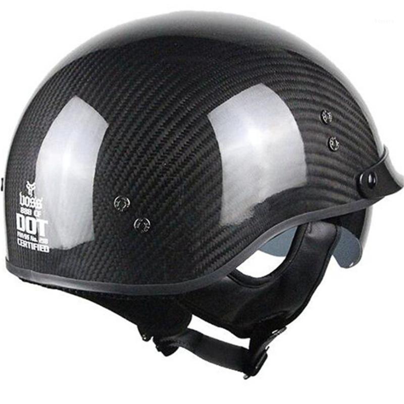 

Free shipping 1pcs Vintage 3/4 Open Face helmet casco moto capacete Carbon fiber Retro Scooter Motorcycle Helme1, As pic
