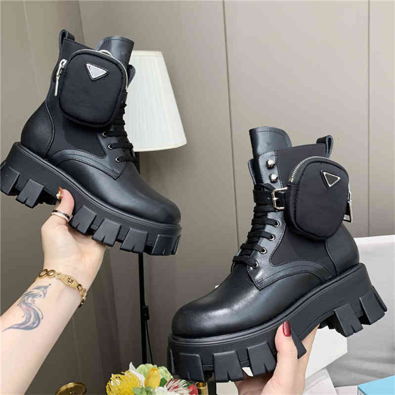 

Boots Luxury Men Women Designers Rois Ankle Martin Boot Pocket Black s Nylon Military Shoes Inspired Combat With Box Size 35-45 XJ0F