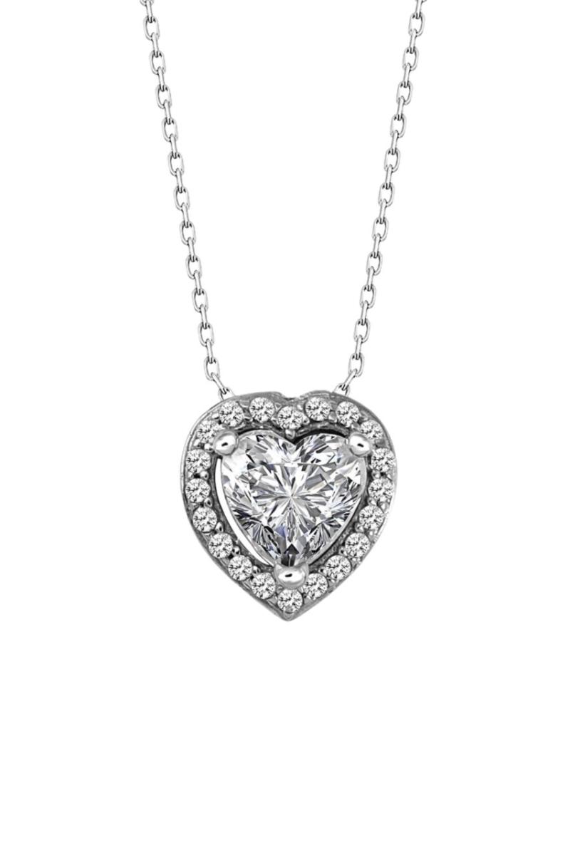 

Certified Cubic Zirconia Heart 925 Silver Necklace