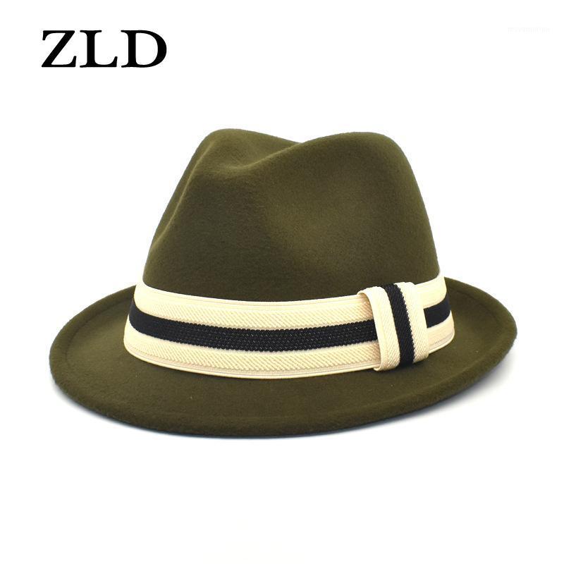 

ZLD Autumn winter new British style women Fedoras hat fashion vintage ladies Jazz hats Casual felt hat Cowboy Cap men caps1